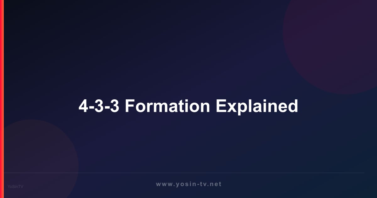 4-3-3 Formation Explained